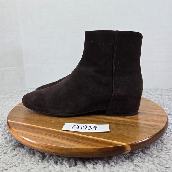 Aquatalia Ulyssaa Espresso Brown Suede Casual Ankle Bootie Boots Womens 7 M - Picture 1 of 16